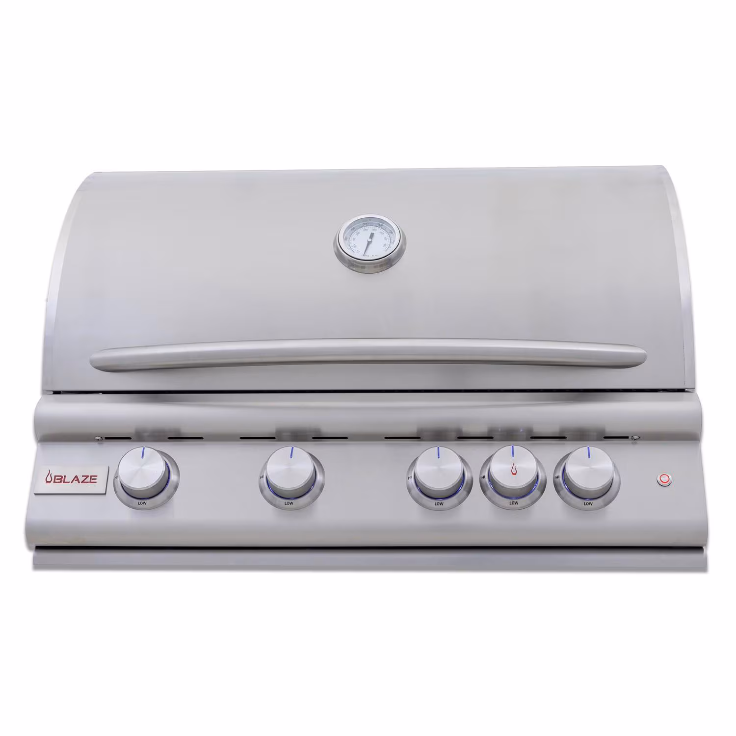 Blaze Premium LTE+ Marine 32" Built-In Grill w/ IR Burner on white background, hood closed