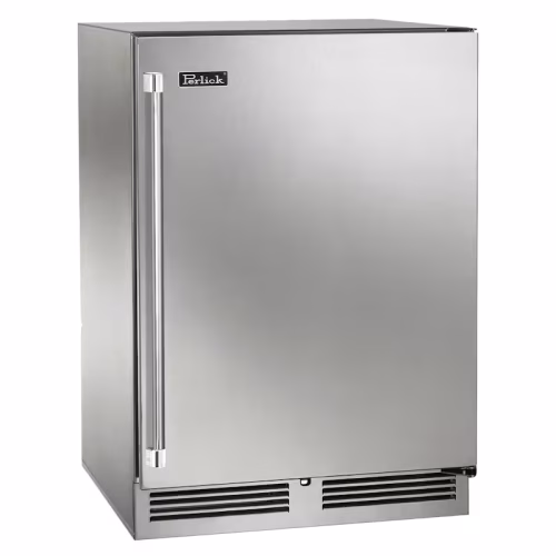 Perlick 24-Inch Signature Series Stainless Steel Outdoor Refrigerator w/ Door Lock - Right Hinged - HP24RO-4-1RL