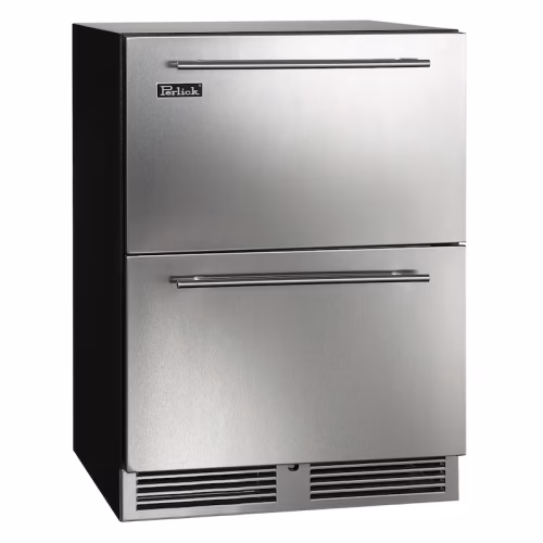 Perlick 24-Inch C-Series Stainless Steel Outdoor Refrigerator Drawers w/ Drawer Lock - HC24RO-4-5DL