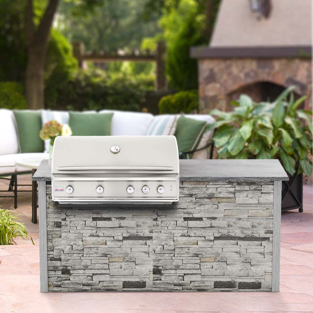 Blaze Premium LTE 32" Built-In 4-Burner Grill w/ IR Burner & Lights in outdoor kitchen island