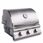 Blaze Prelude LBM 25" Built-In 3-Burner Grill with lid closed