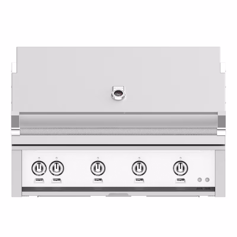 Hestan 42″ Built-In Grill - color Froth — closed hood white background