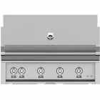 Hestan 42″ Built-In Grill - color Steeleto — closed hood white background
