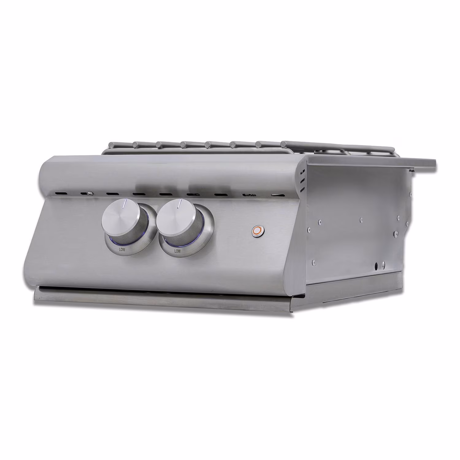 side view Close-up of LED-lit knobs