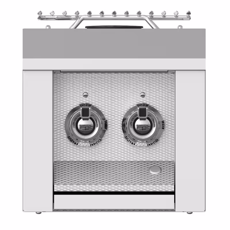Aspire by Hestan Built-In LP Double Side Burner – Steeletto, front view on white background