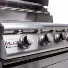 Close-up of Blaze Prelude LBM 32" Built-In 4-Burner Grill control knobs and ignition panel
