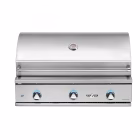 Delta Heat 3-Burner Built-In NG Gas Grill on white background with hood closed