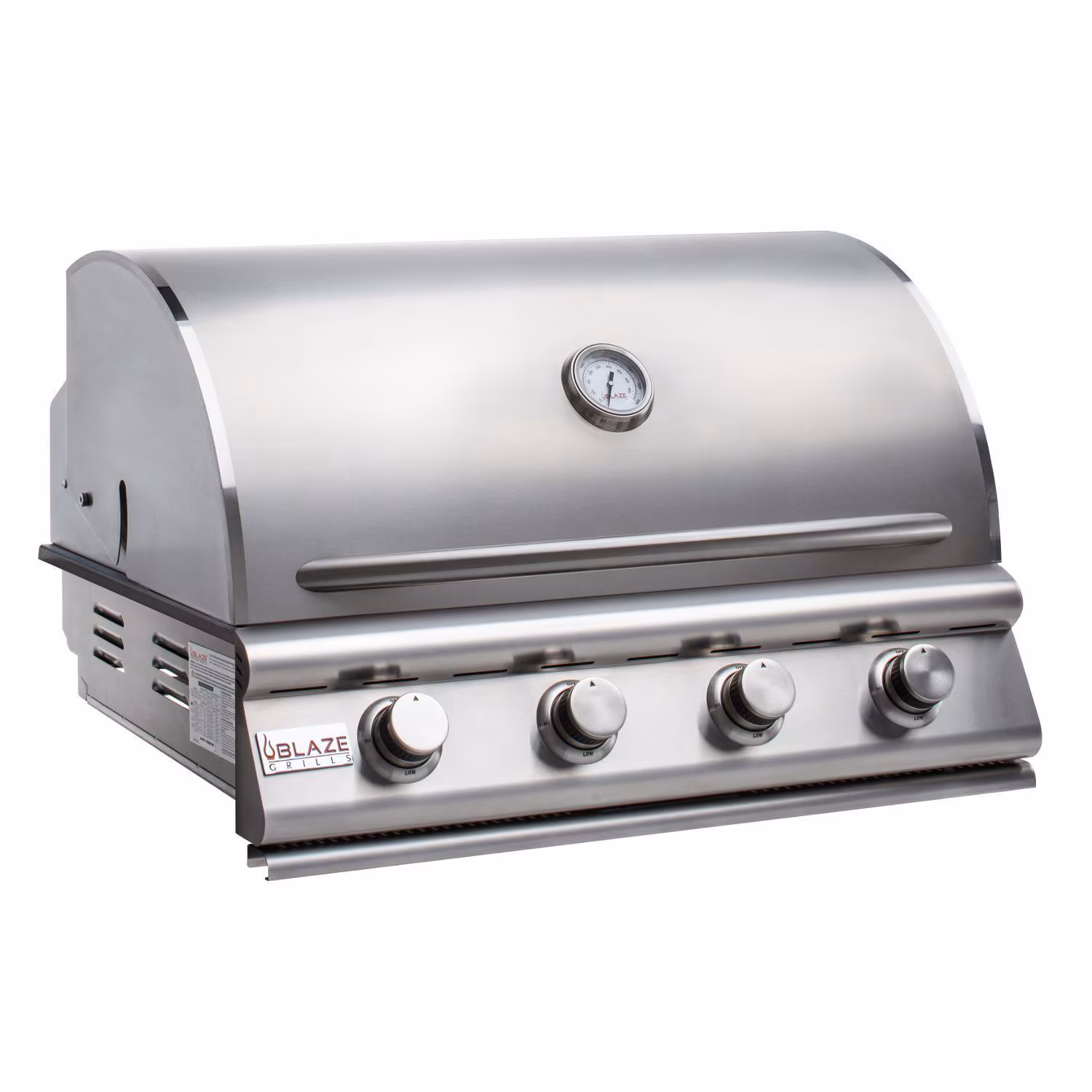 Blaze Prelude LBM 32" Built-In 4-Burner Grill on white background, lid closed