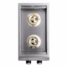 Top-down view of Blaze Premium LTE Built-In Double Side Burner with lid open
