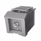 Hestan Built-In LP Single Side Burner — open lid showing burner and stainless grate