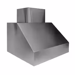 Angled view of the Trade-Wind Outdoor Vent Hood showing its sleek, modern design and convertible discharge ports