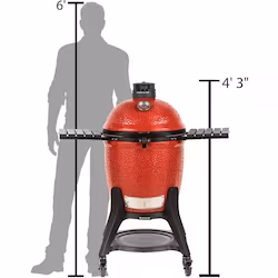 Kamado Joe Classic III Ceramic Kamado Grill — closed dome, front view Size comparison