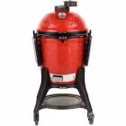 Kamado Joe Classic III Ceramic Kamado Grill — closed dome, front view with side shelves down on white background